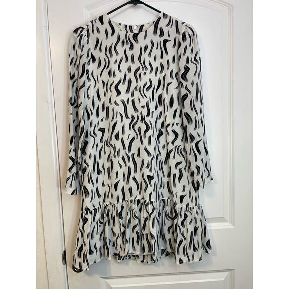Joie Silk Dress Size Small Black and White Peplum Country Club Preppy NWT - Picture 3 of 11